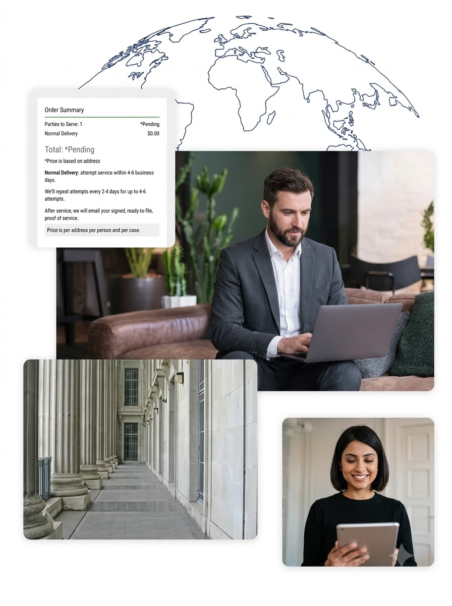 International service of process — case management and delivery